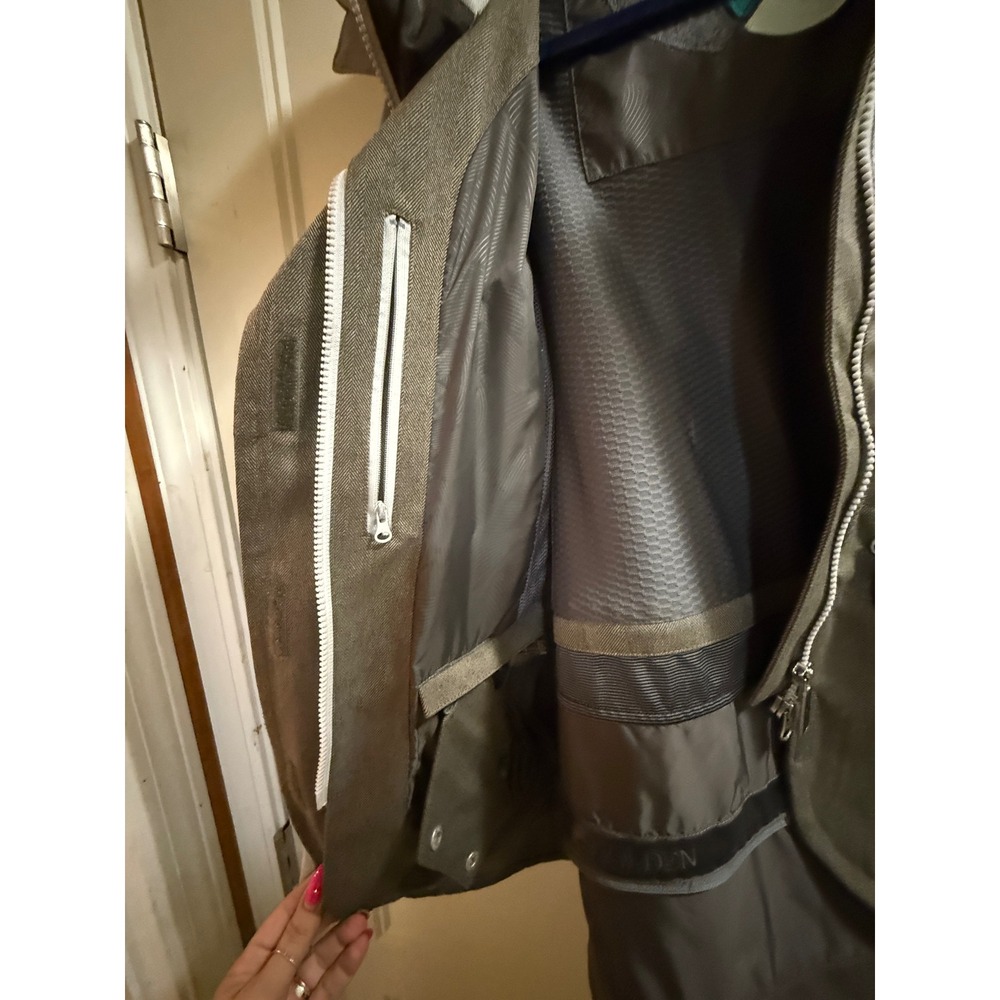 Holden Outerwear Womens Snowboard Jacket Grey Olive Green Colorblock Hooded S - Picture 4 of 5